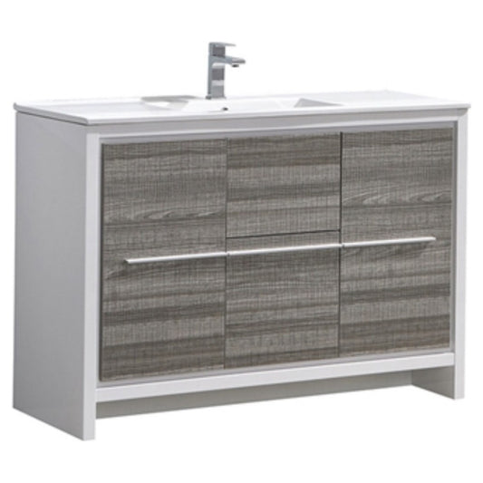 Fresca Allier Rio 48" Ash Gray Single Sink Modern Bathroom Cabinet w/ Sink