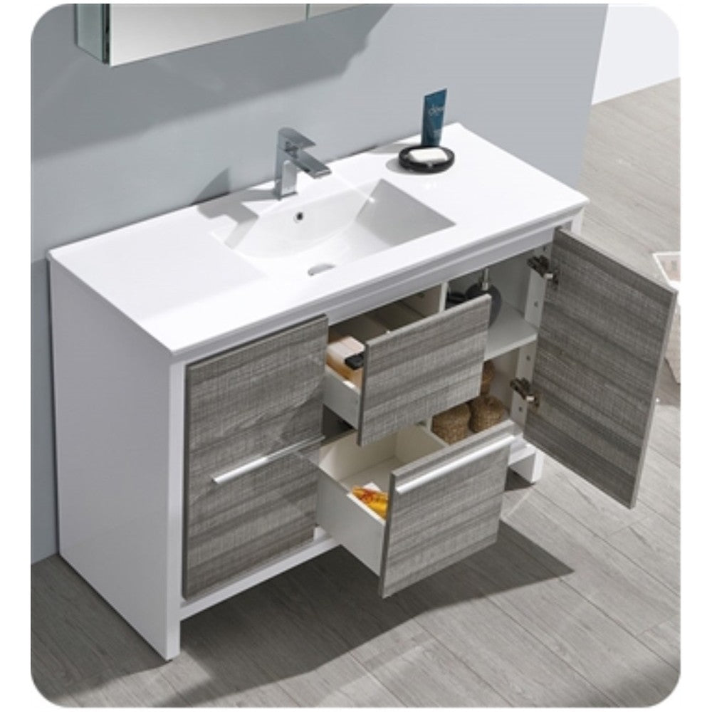 Fresca Allier Rio 48" Ash Gray Single Sink Modern Bathroom Cabinet w/ Sink
