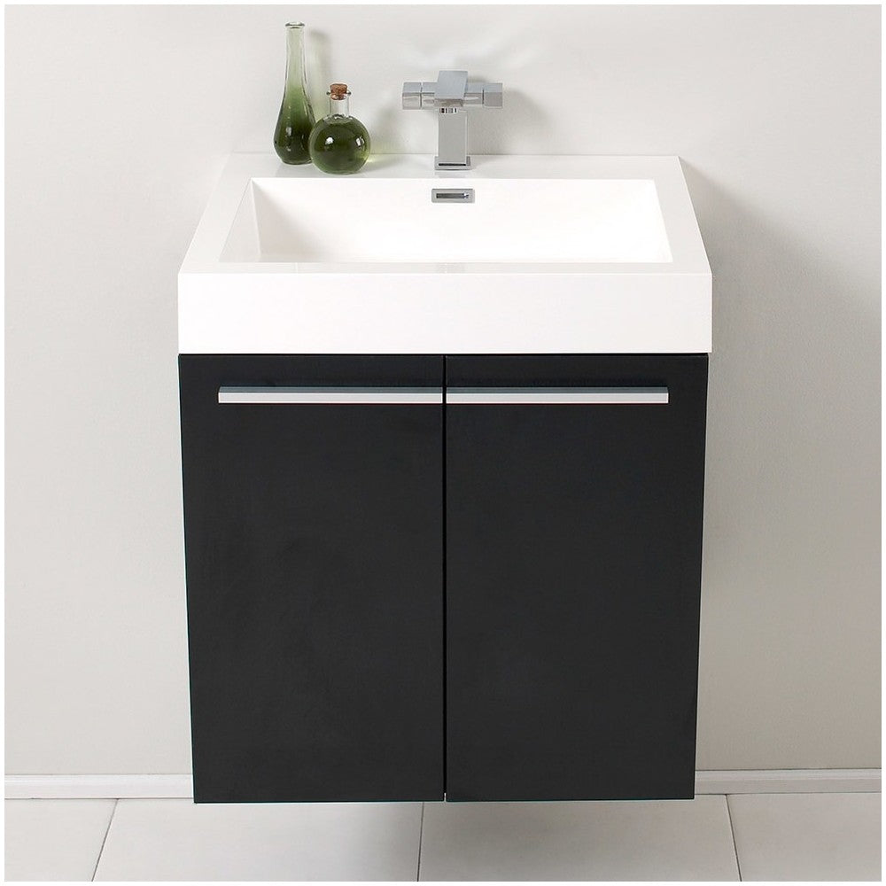 Fresca Alto 23" Black Modern Bathroom Cabinet w/ Integrated Sink