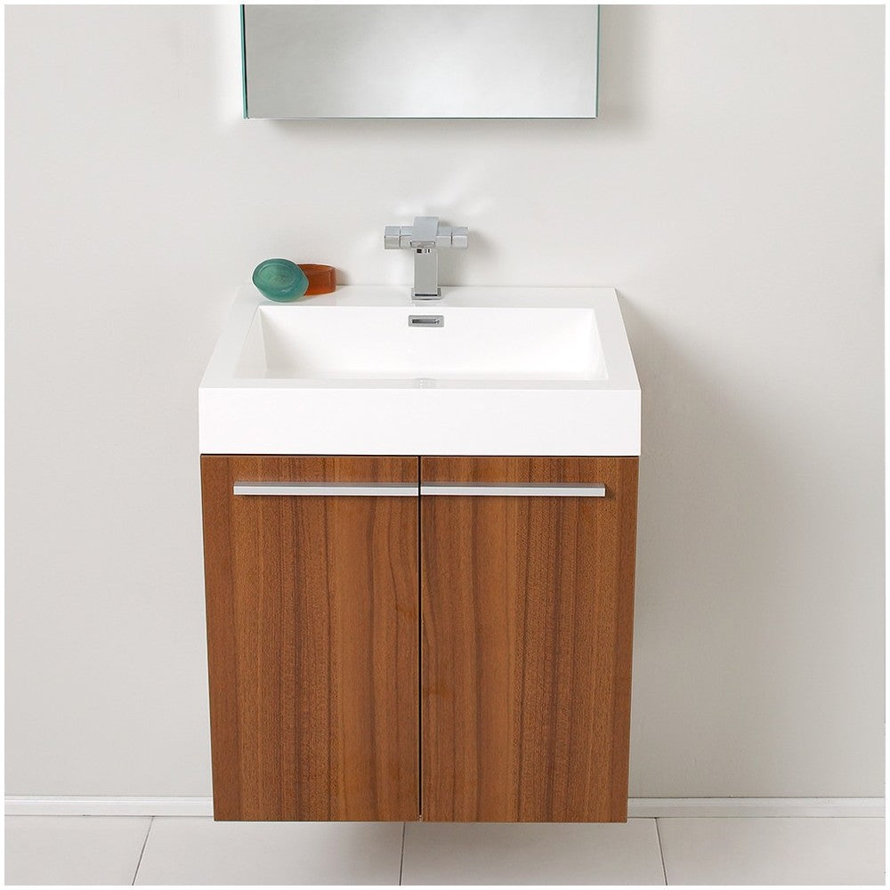 Fresca Alto 23" Teak Modern Bathroom Vanity w/ Medicine Cabinet