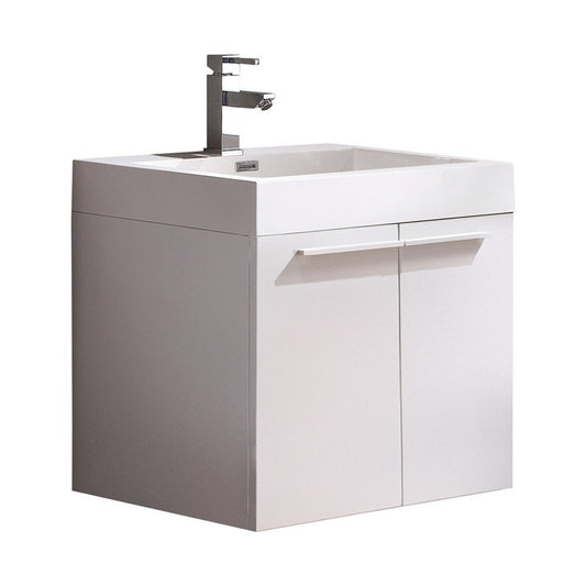 Fresca Alto 23" White Modern Bathroom Cabinet w/ Integrated Sink