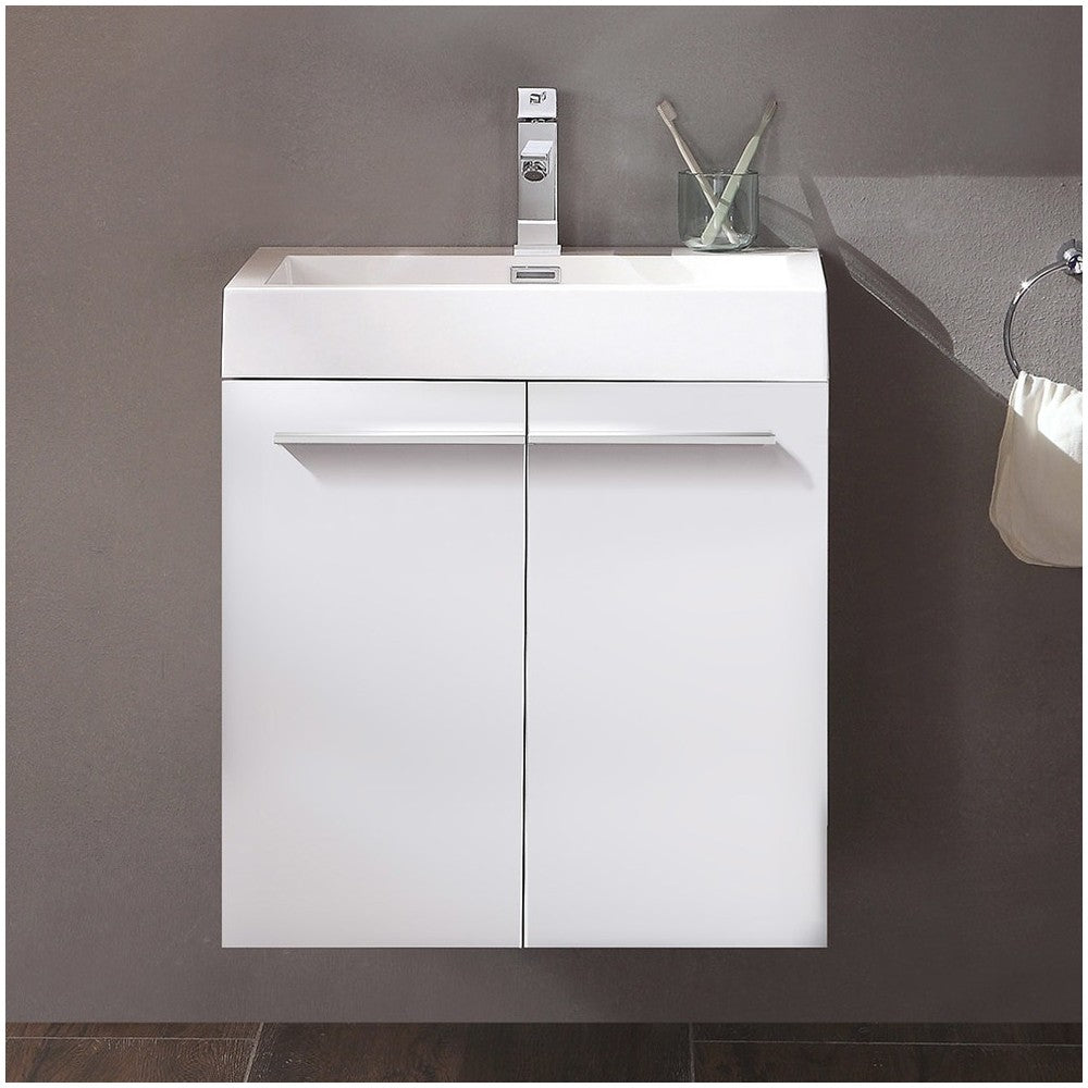 Fresca Alto 23" White Modern Bathroom Cabinet w/ Integrated Sink