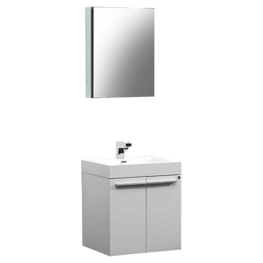 Fresca Alto 23" White Modern Bathroom Vanity w/ Medicine Cabinet