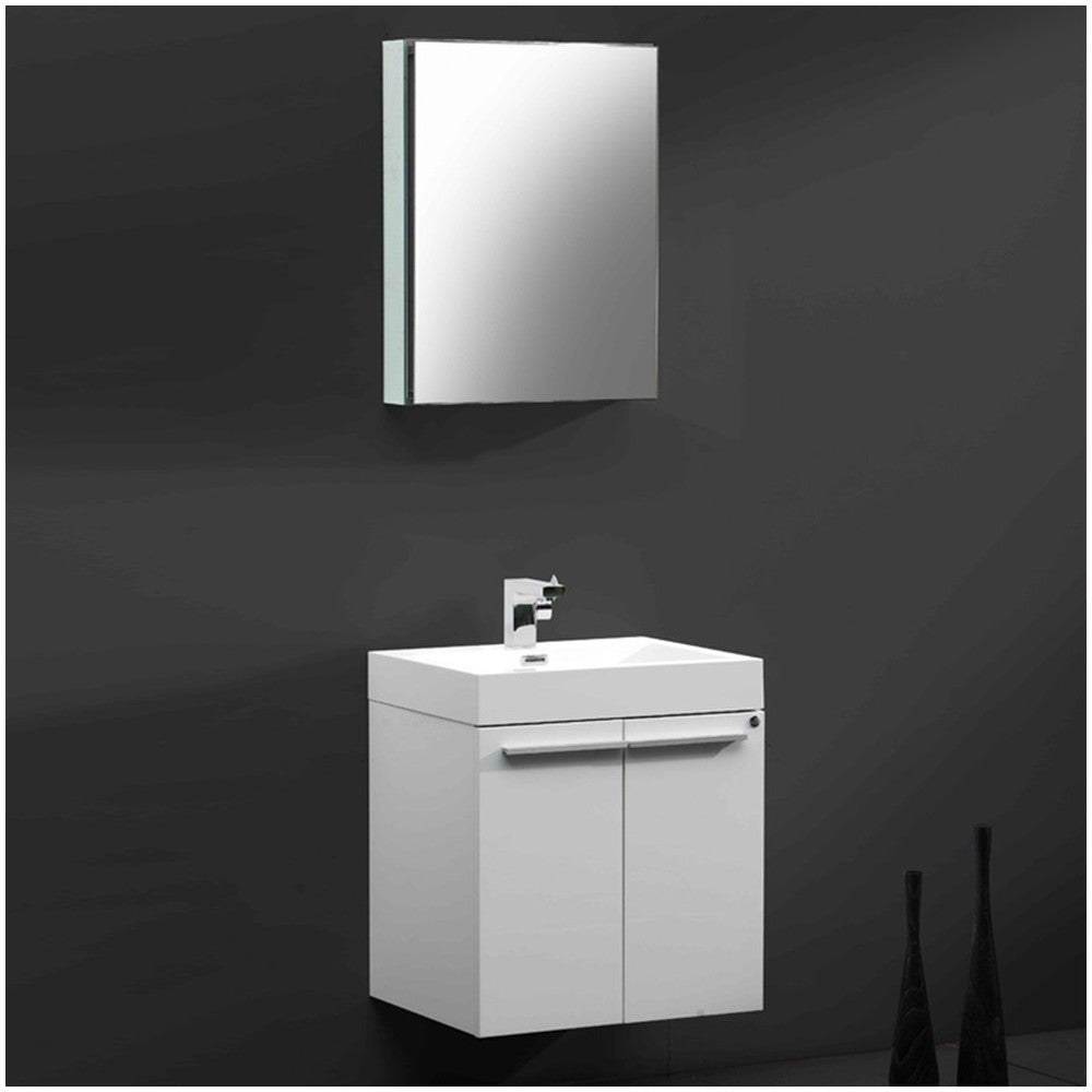 Fresca Alto 23" White Modern Bathroom Vanity w/ Medicine Cabinet