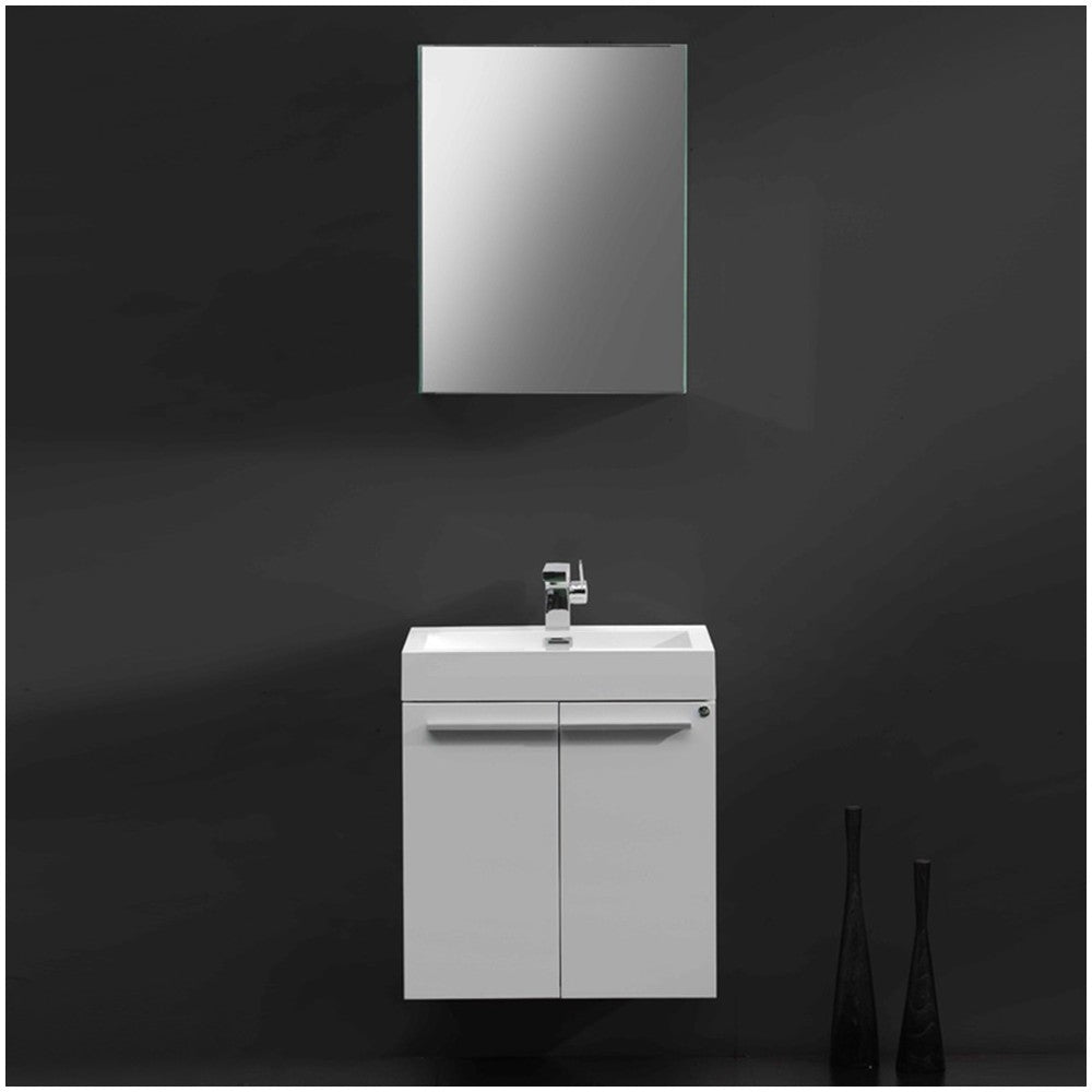 Fresca Alto 23" White Modern Bathroom Vanity w/ Medicine Cabinet