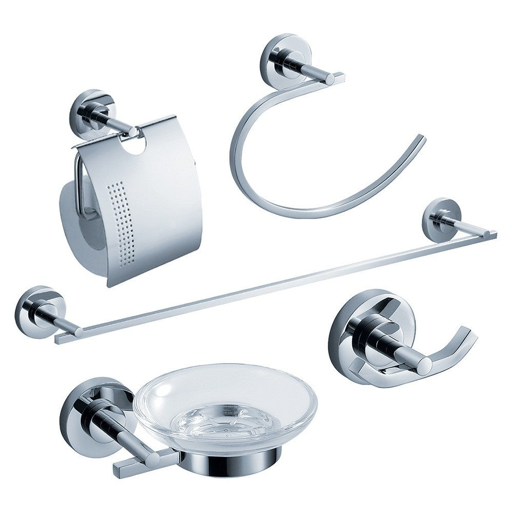 Fresca Alzato 5-Piece Bathroom Accessory Set - Chrome