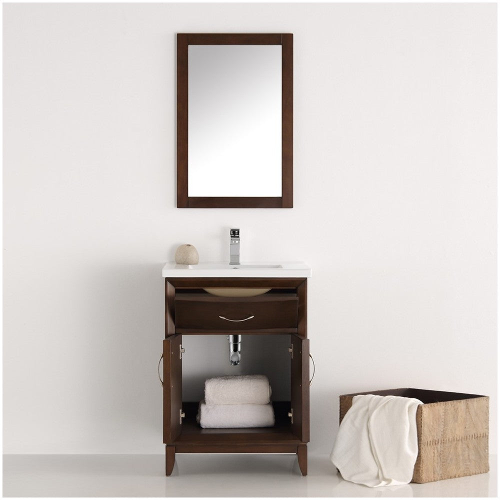 Fresca Cambridge 24" Antique Coffee Traditional Bathroom Vanity w/ Mirror