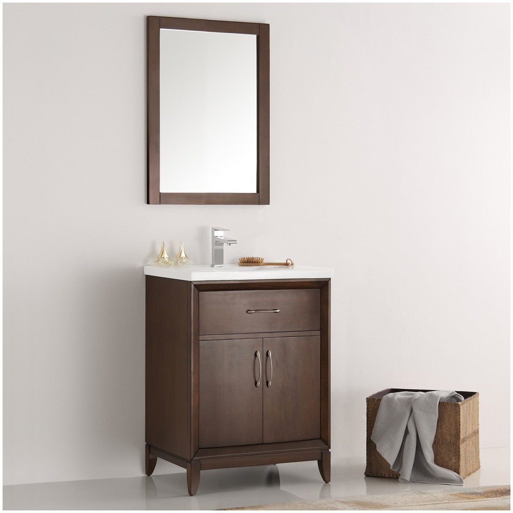 Fresca Cambridge 24" Antique Coffee Traditional Bathroom Vanity w/ Mirror