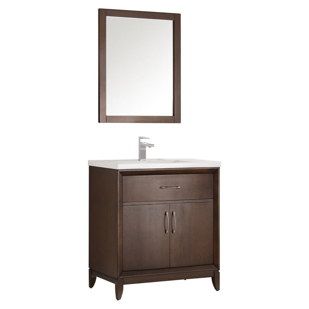 Fresca Cambridge 30" Antique Coffee Traditional Bathroom Vanity w/ Mirror