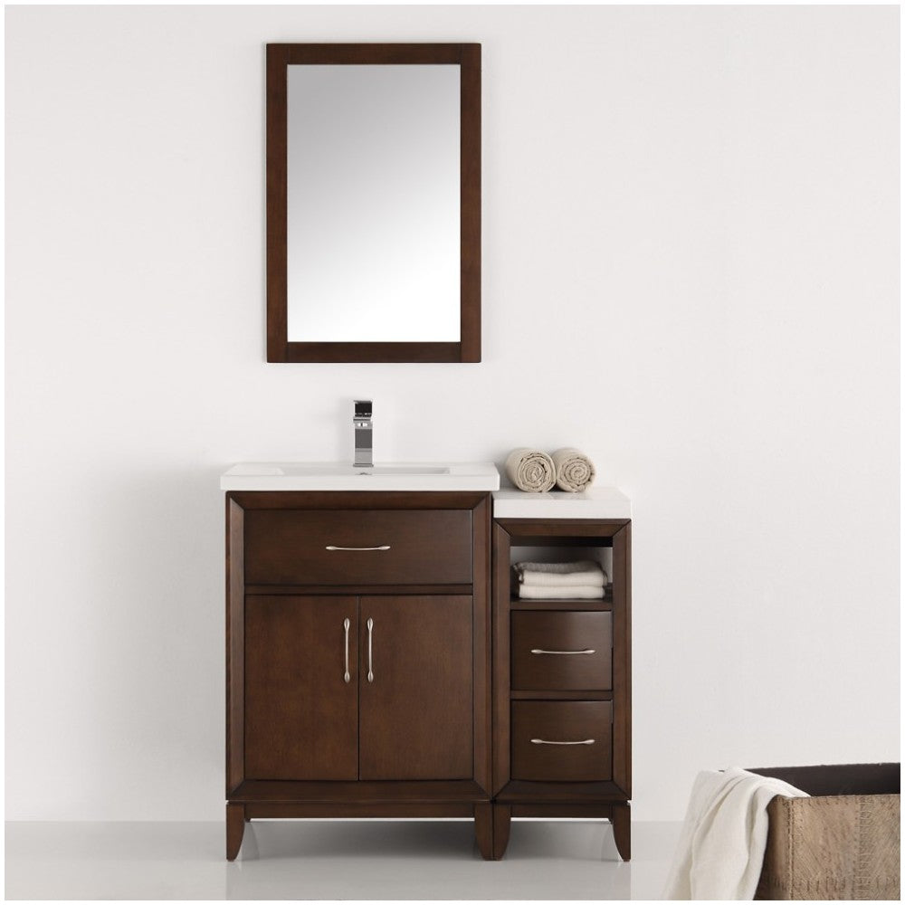 Fresca Cambridge 36" Antique Coffee Traditional Bathroom Vanity w/ Mirror