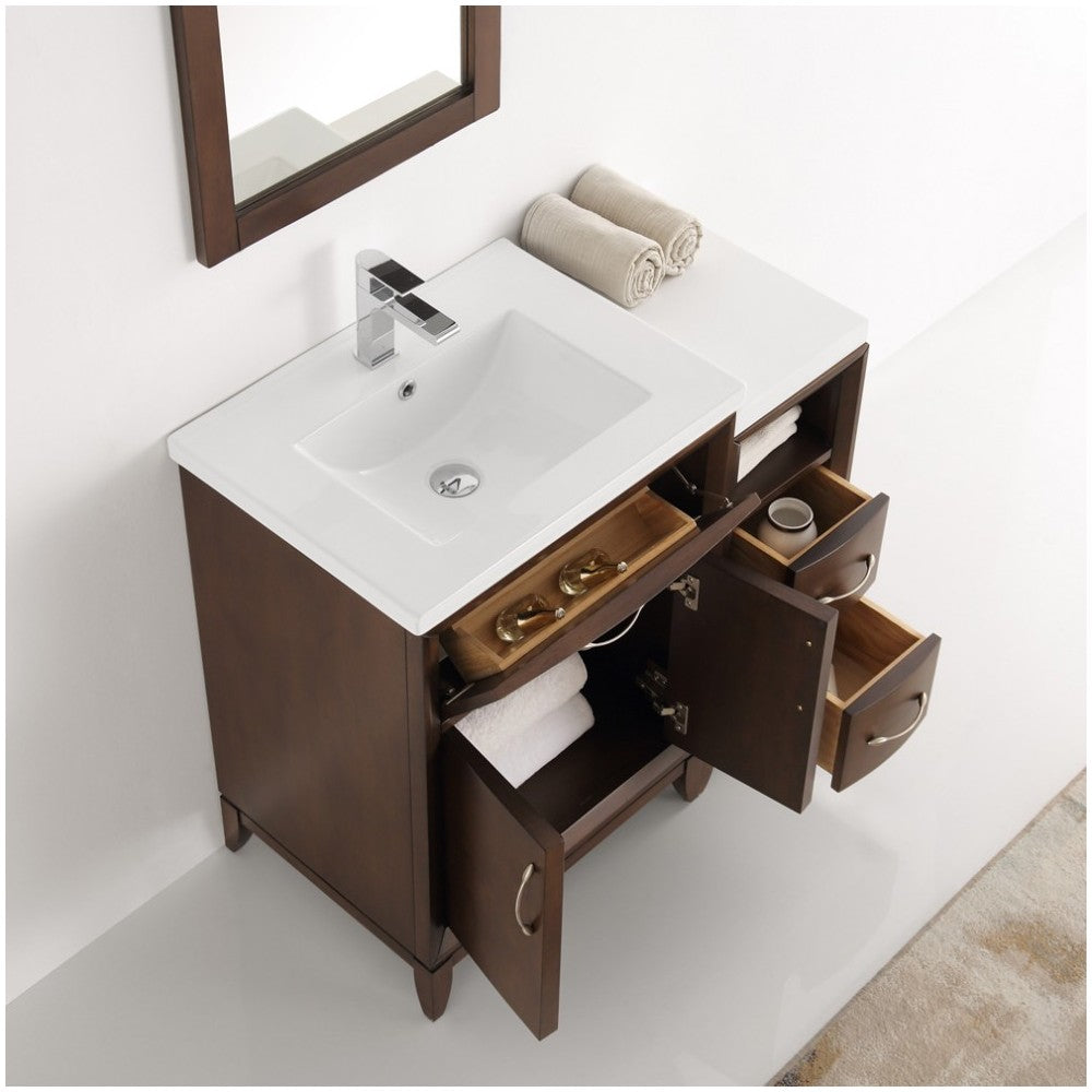 Fresca Cambridge 36" Antique Coffee Traditional Bathroom Vanity w/ Mirror