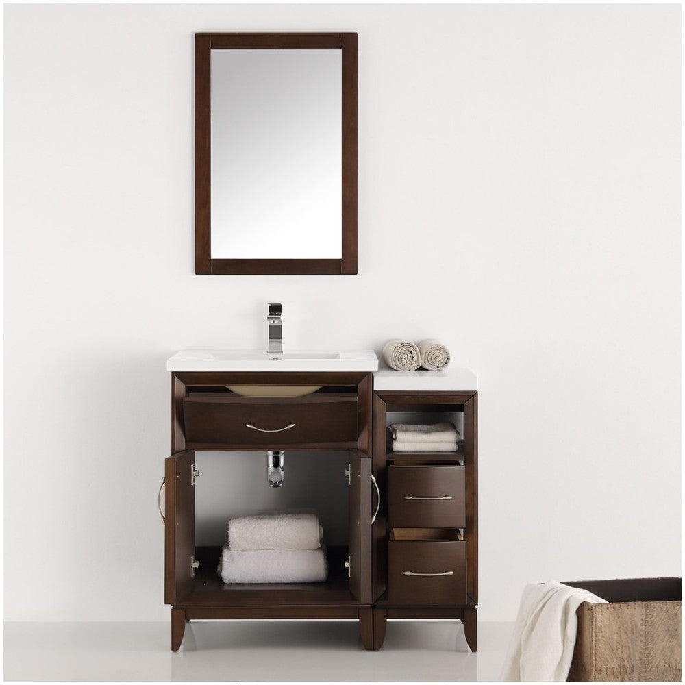 Fresca Cambridge 36" Antique Coffee Traditional Bathroom Vanity w/ Mirror