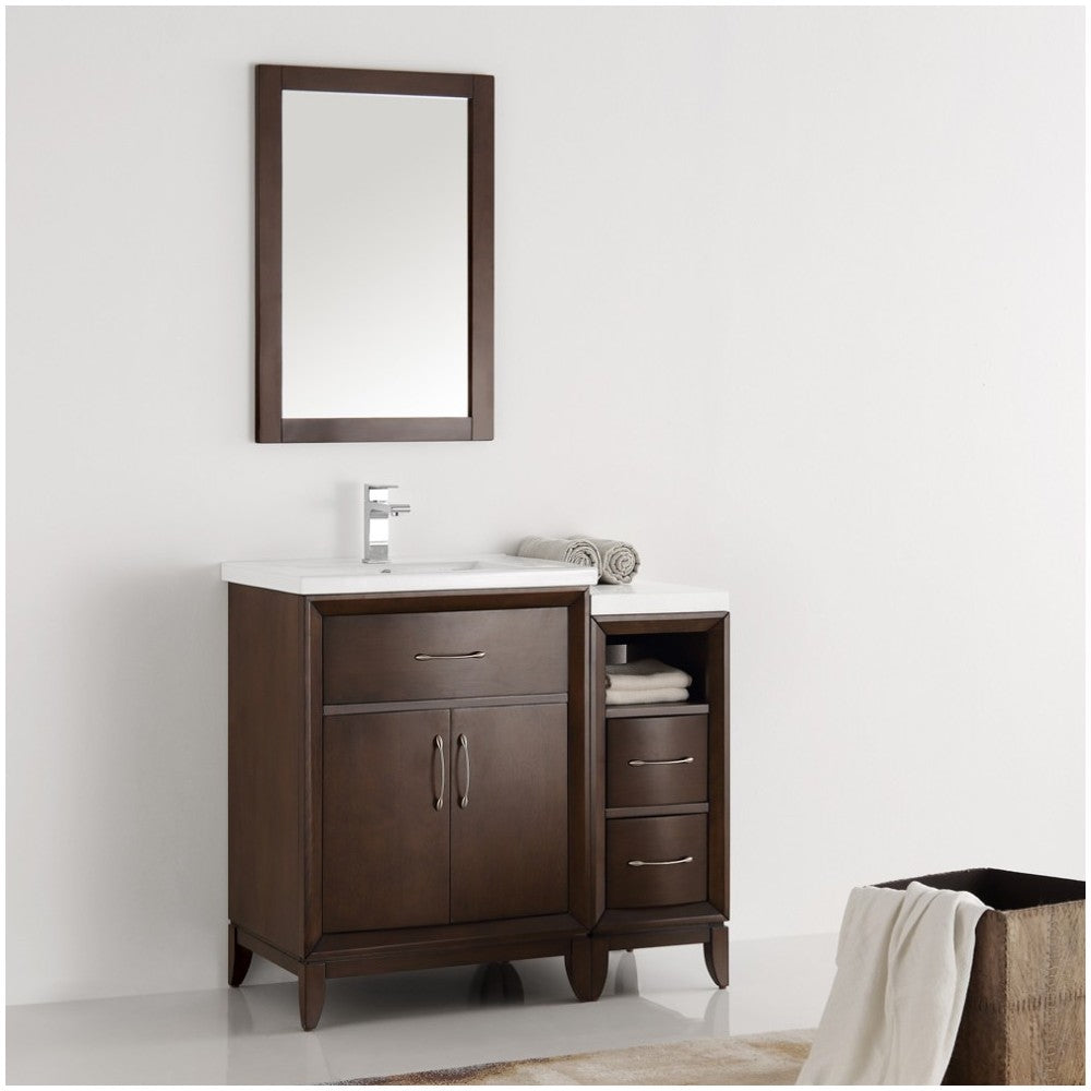 Fresca Cambridge 36" Antique Coffee Traditional Bathroom Vanity w/ Mirror