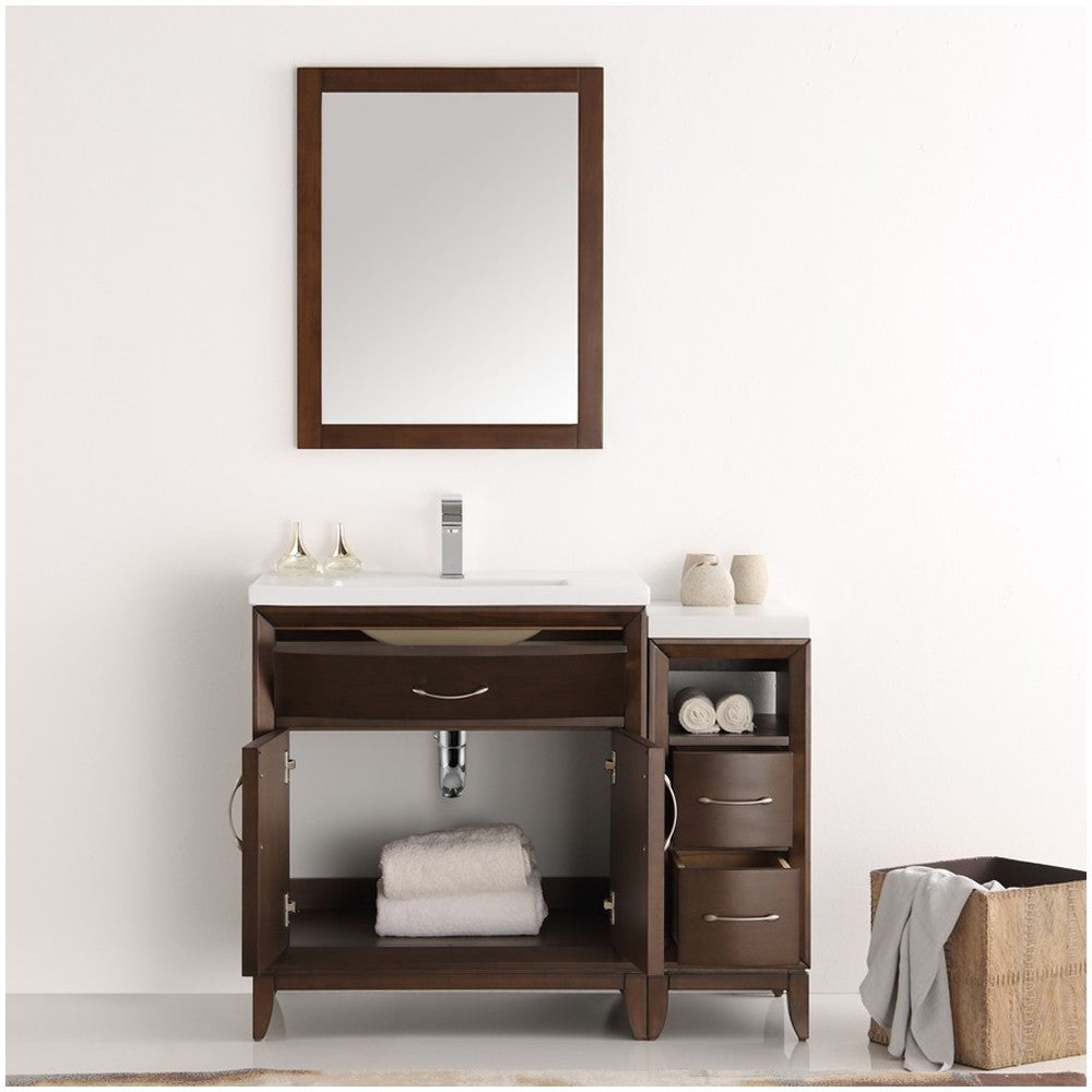 Fresca Cambridge 42" Antique Coffee Traditional Bathroom Vanity w/ Mirror