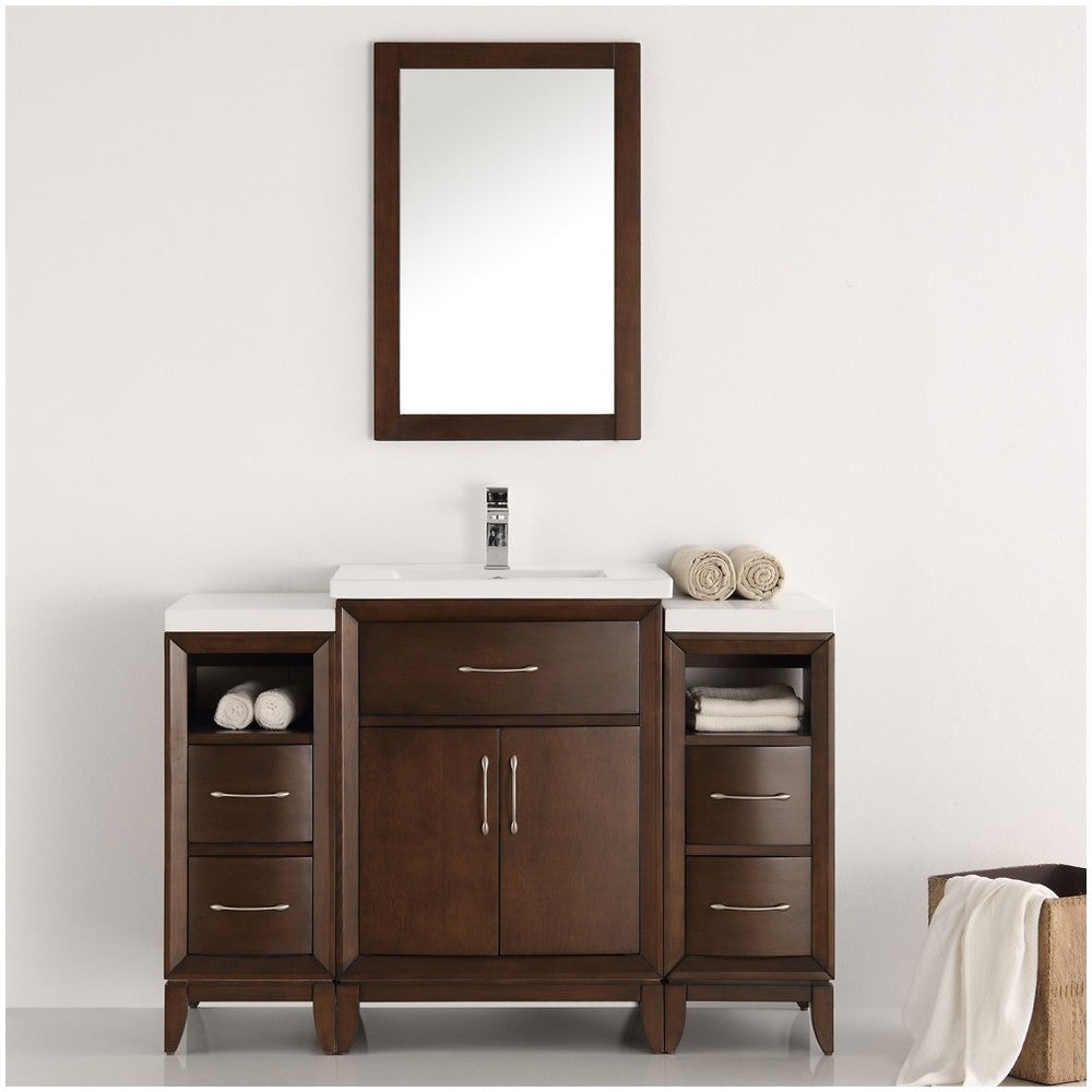 Fresca Cambridge 48" Antique Coffee Traditional Bathroom Vanity w/ Mirror