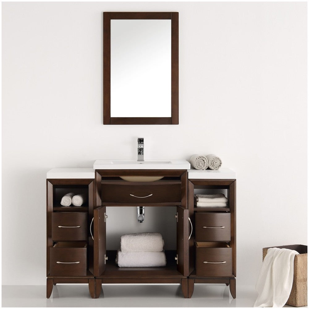 Fresca Cambridge 48" Antique Coffee Traditional Bathroom Vanity w/ Mirror