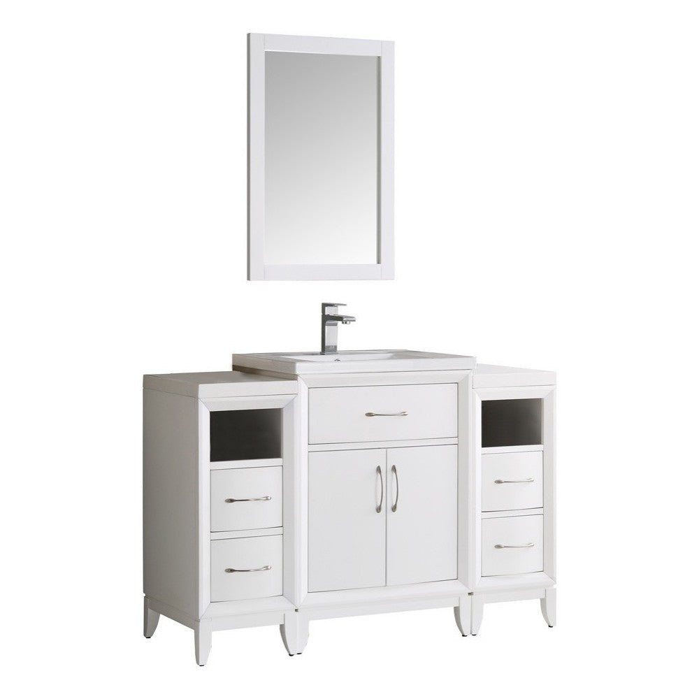 Fresca Cambridge 48" White Traditional Bathroom Vanity w/ Mirror