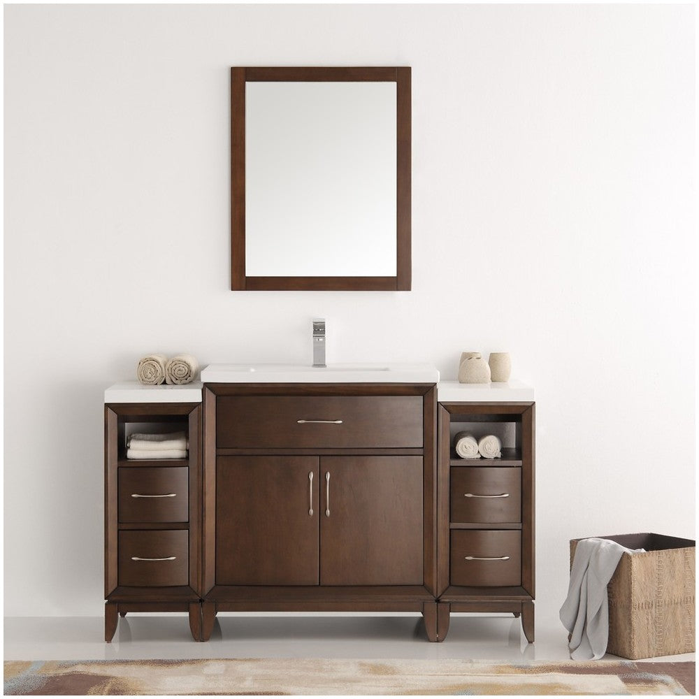 Fresca Cambridge 54" Antique Coffee Traditional Bathroom Vanity w/ Mirror