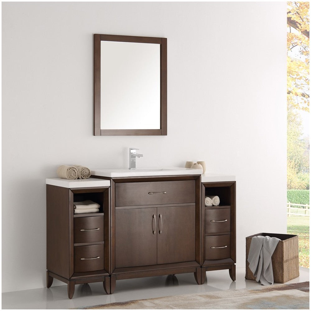 Fresca Cambridge 54" Antique Coffee Traditional Bathroom Vanity w/ Mirror