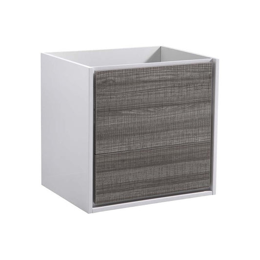 Fresca Catania 24" Glossy Ash Gray Wall Hung Modern Bathroom Cabinet