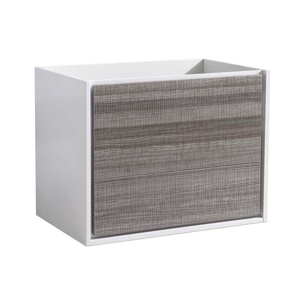 Fresca Catania 30" Glossy Ash Gray Wall Hung Modern Bathroom Cabinet