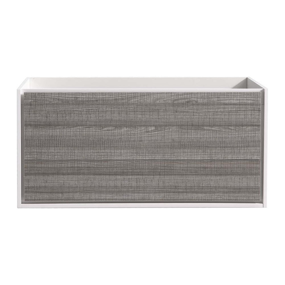 Fresca Catania 48" Glossy Ash Gray Wall Hung Double Sink Modern Bathroom Cabinet