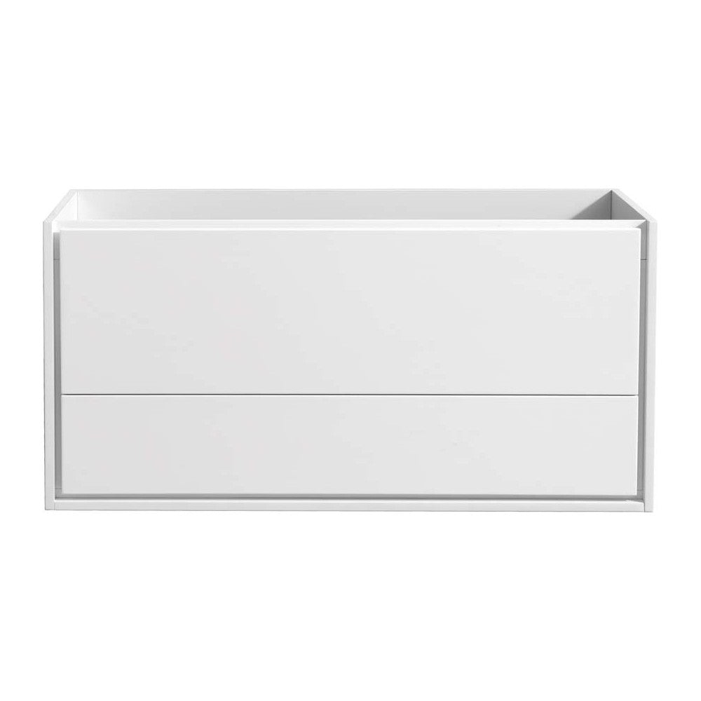 Fresca Catania 48" Glossy White Wall Hung Double Sink Modern Bathroom Cabinet