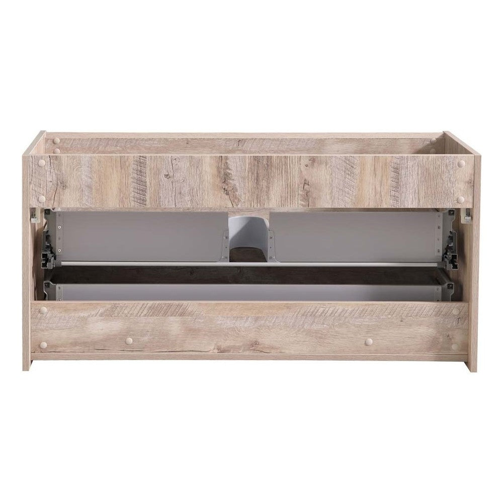 Fresca Catania 48" Rustic Natural Wood Wall Hung Modern Bathroom Cabinet
