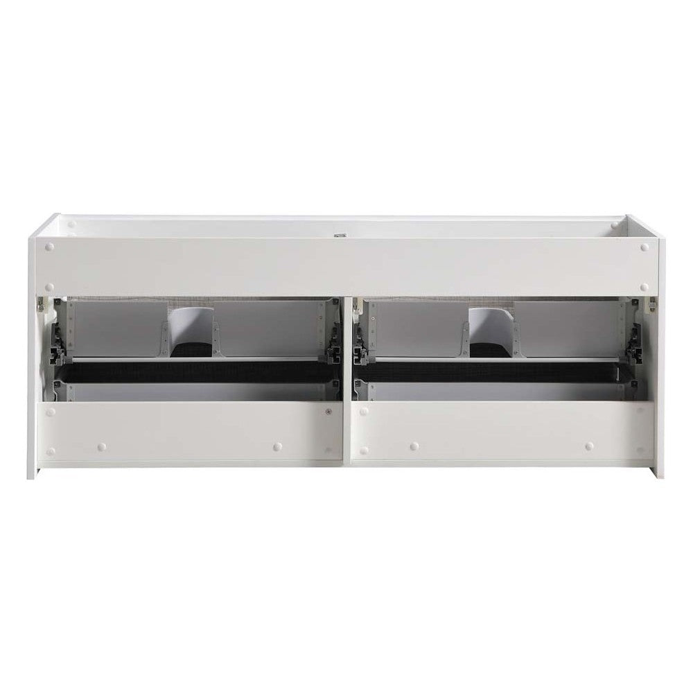Fresca Catania 60" Glossy Ash Gray Wall Hung Double Sink Modern Bathroom Cabinet