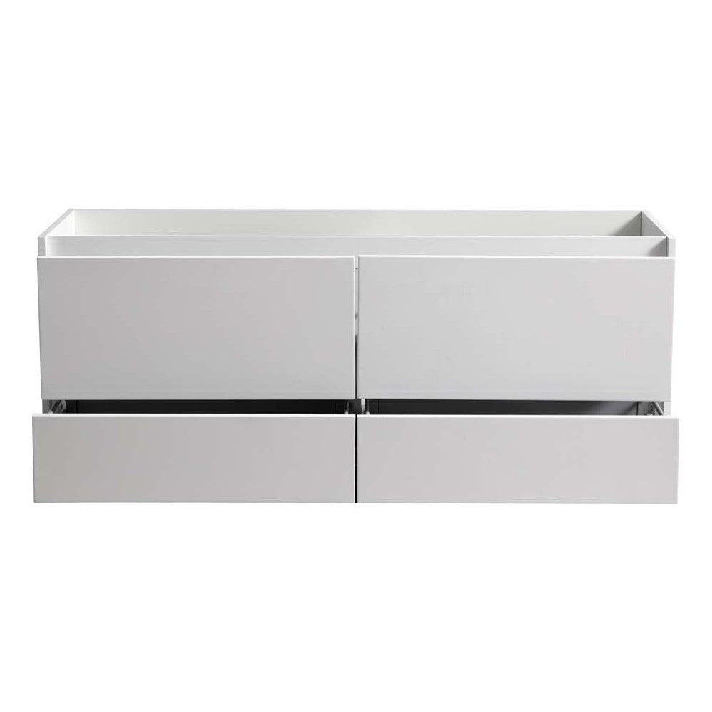Fresca Catania 60" Glossy White Wall Hung Single Sink Modern Bathroom Cabinet