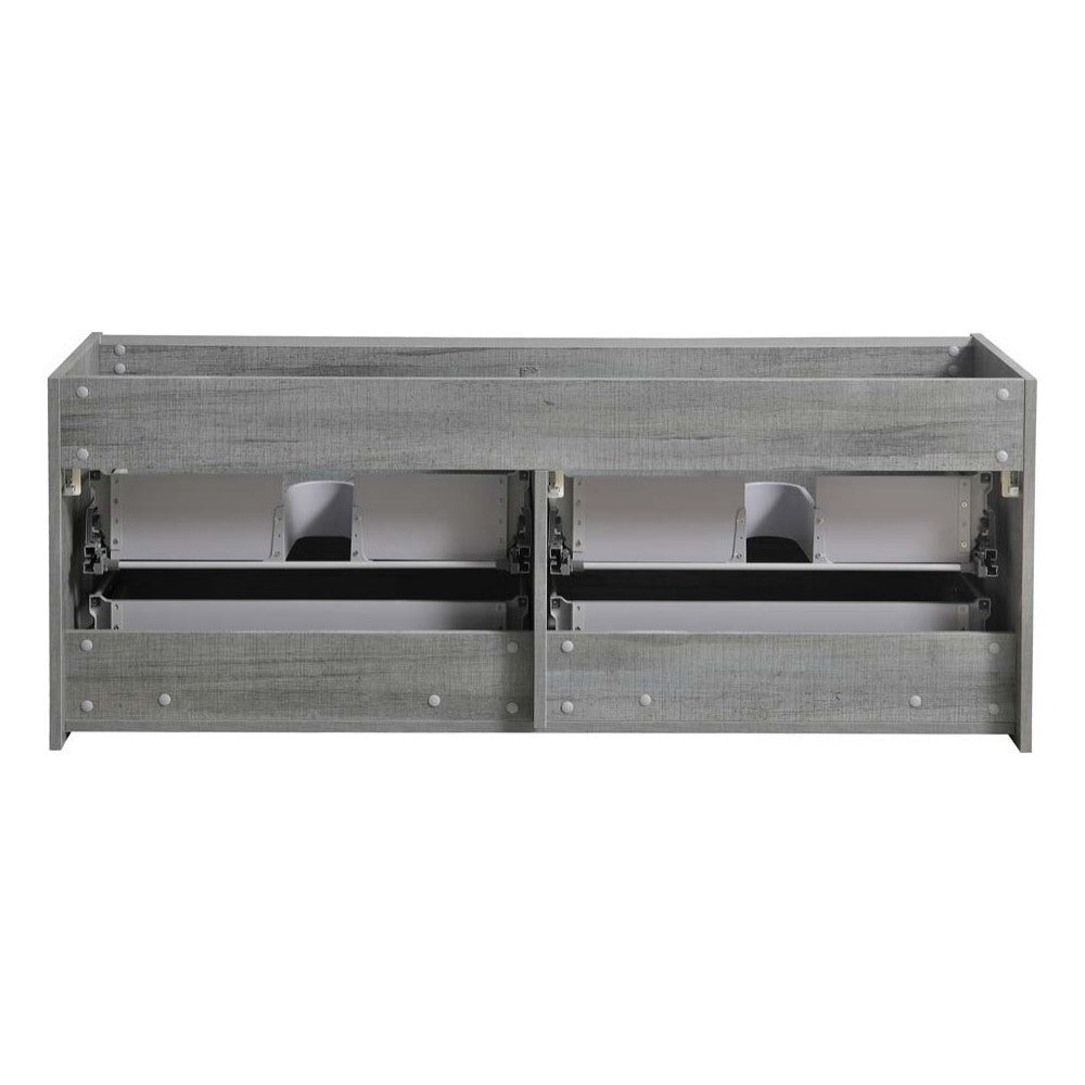Fresca Catania 60" Ocean Gray Wall Hung Double Sink Modern Bathroom Cabinet