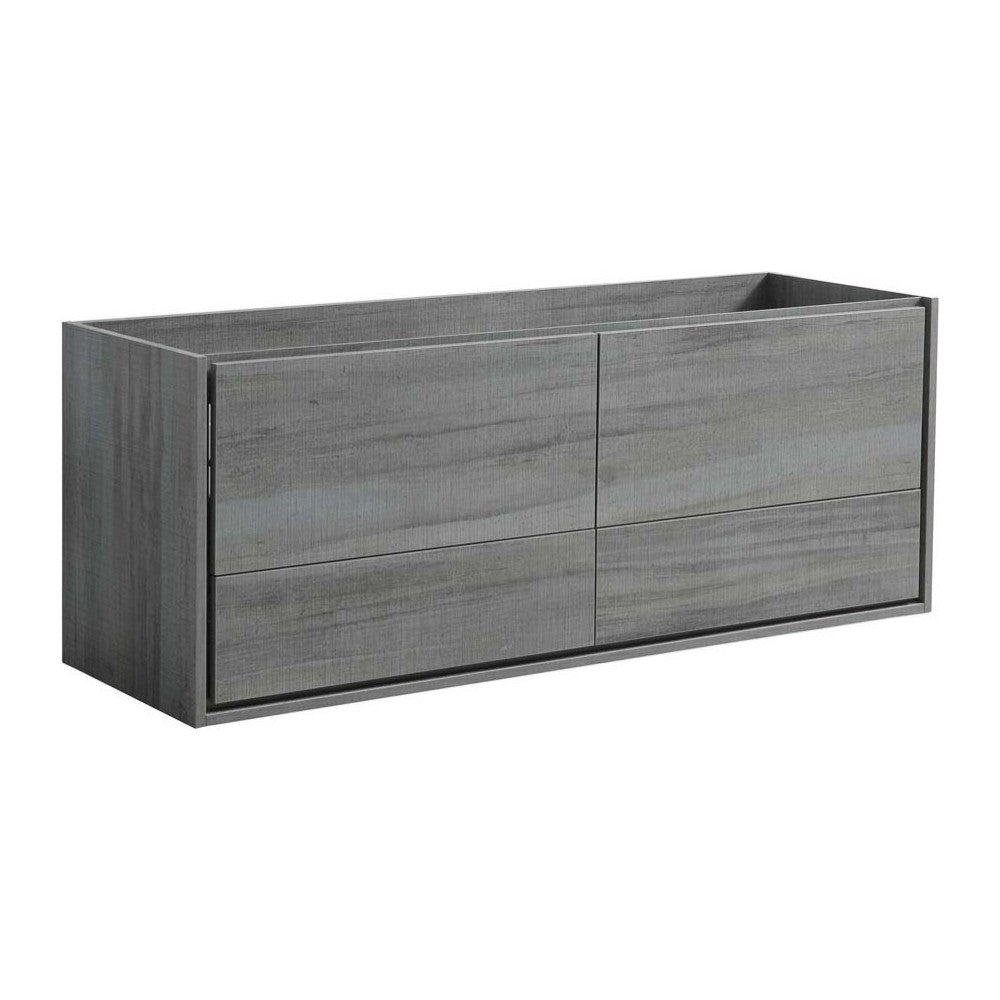 Fresca Catania 60" Ocean Gray Wall Hung Single Sink Modern Bathroom Cabinet