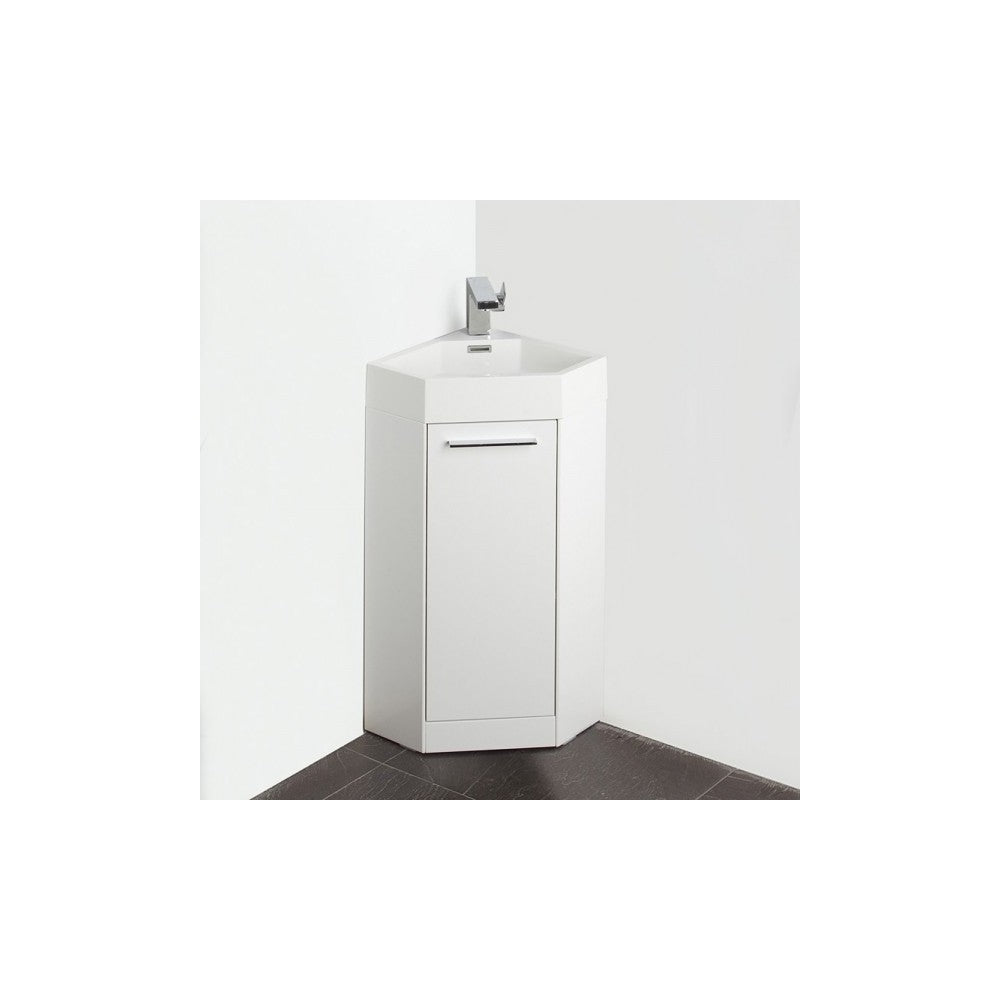 Fresca Coda 14" White Modern Corner Bathroom Vanity