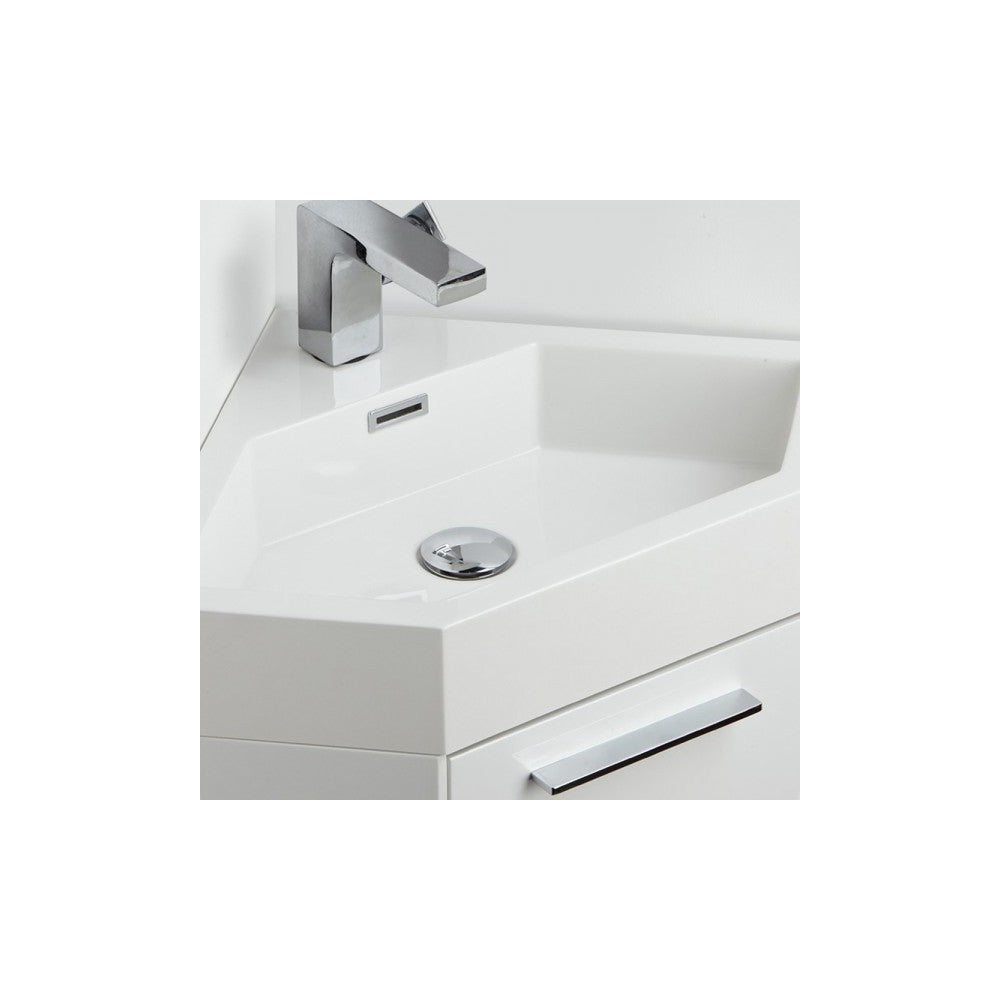 Fresca Coda 14" White Modern Corner Bathroom Vanity