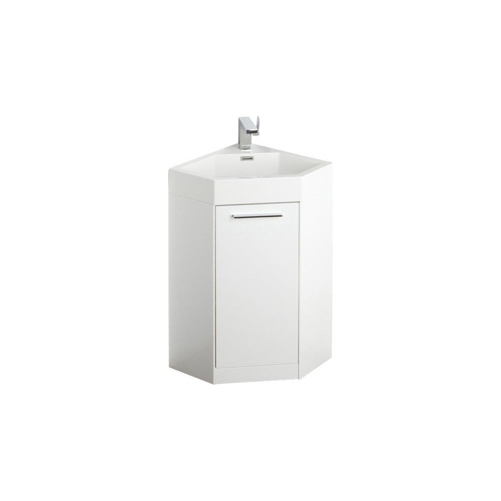 Fresca Coda 18" White Modern Corner Bathroom Vanity