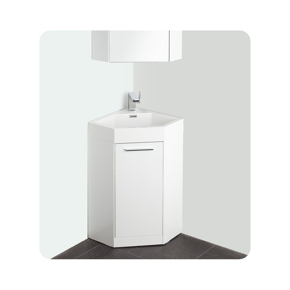 Fresca Coda 18" White Modern Corner Bathroom Vanity