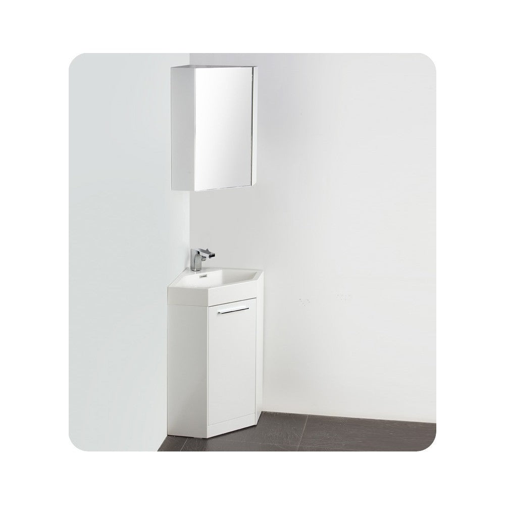 Fresca Coda 18" White Modern Corner Bathroom Vanity