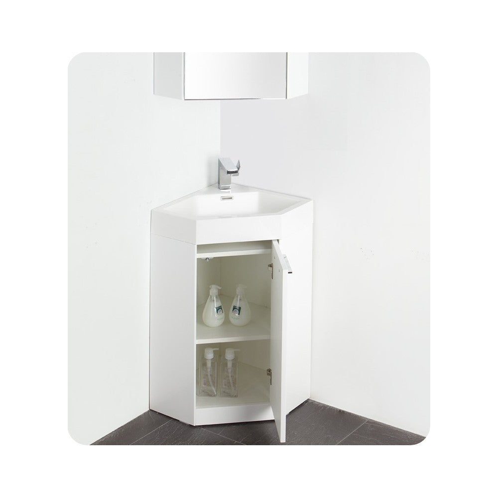 Fresca Coda 18" White Modern Corner Bathroom Vanity