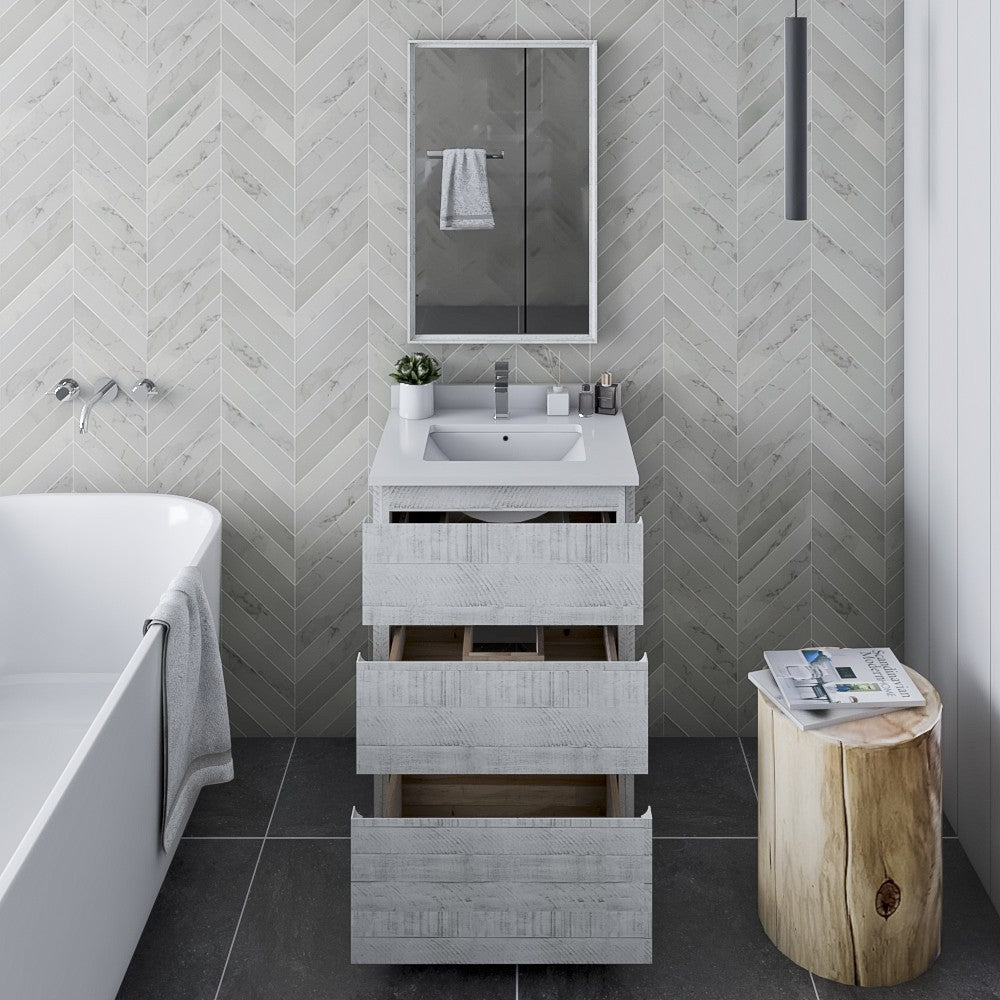 Fresca Formosa 24" Floor Standing Modern Bathroom Vanity in Rustic White