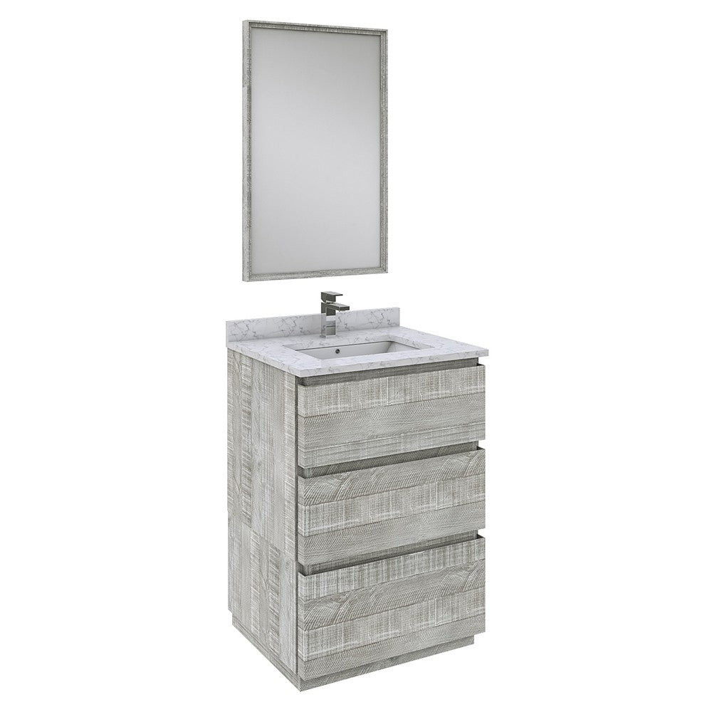 Fresca Formosa 24" Floor Standing Modern Bathroom Vanity w/ Mirror in Ash