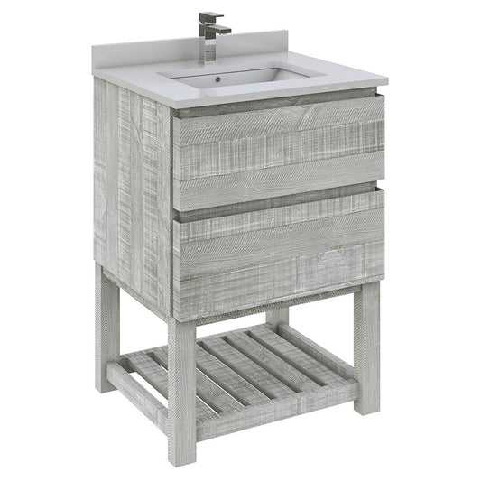 Fresca Formosa 24" Open Bottom Bathroom Cabinet w/ Top & Sink in Ash