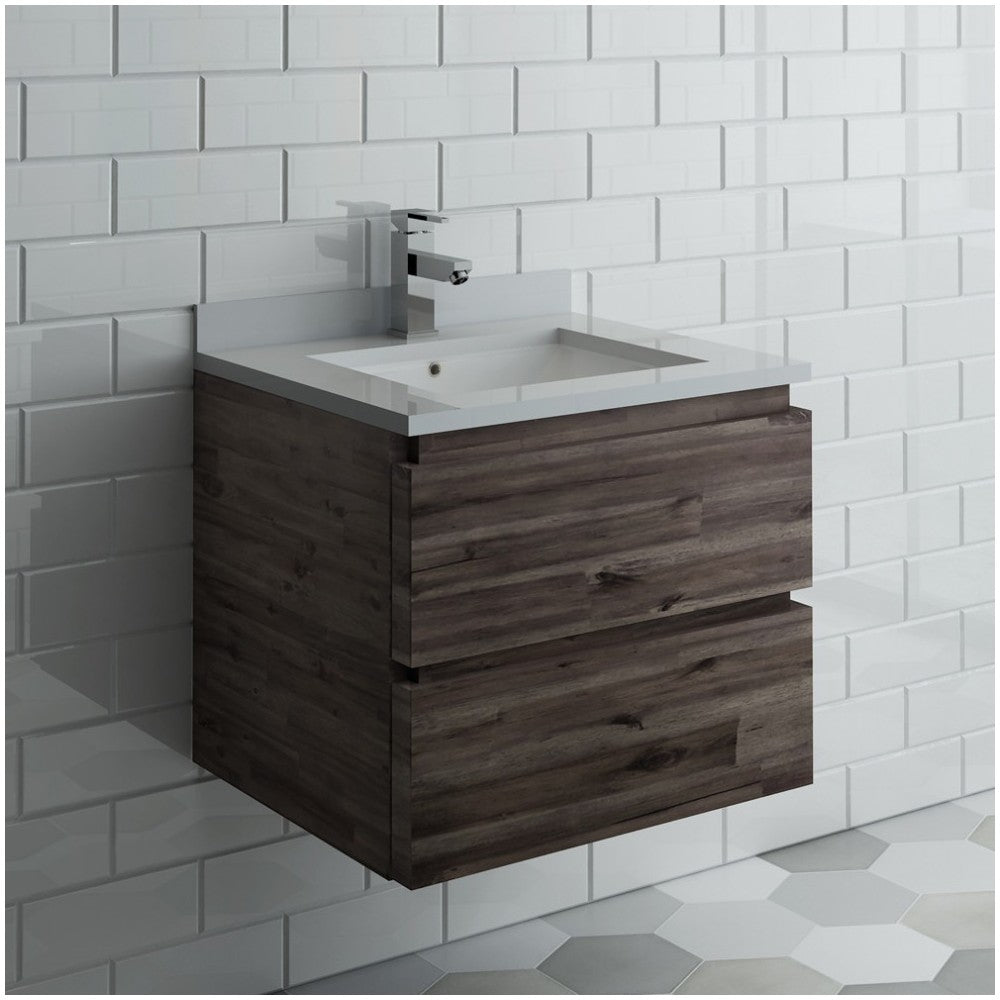 Fresca Formosa 24" Wall Hung Modern Bathroom Cabinet w/ Top & Sink