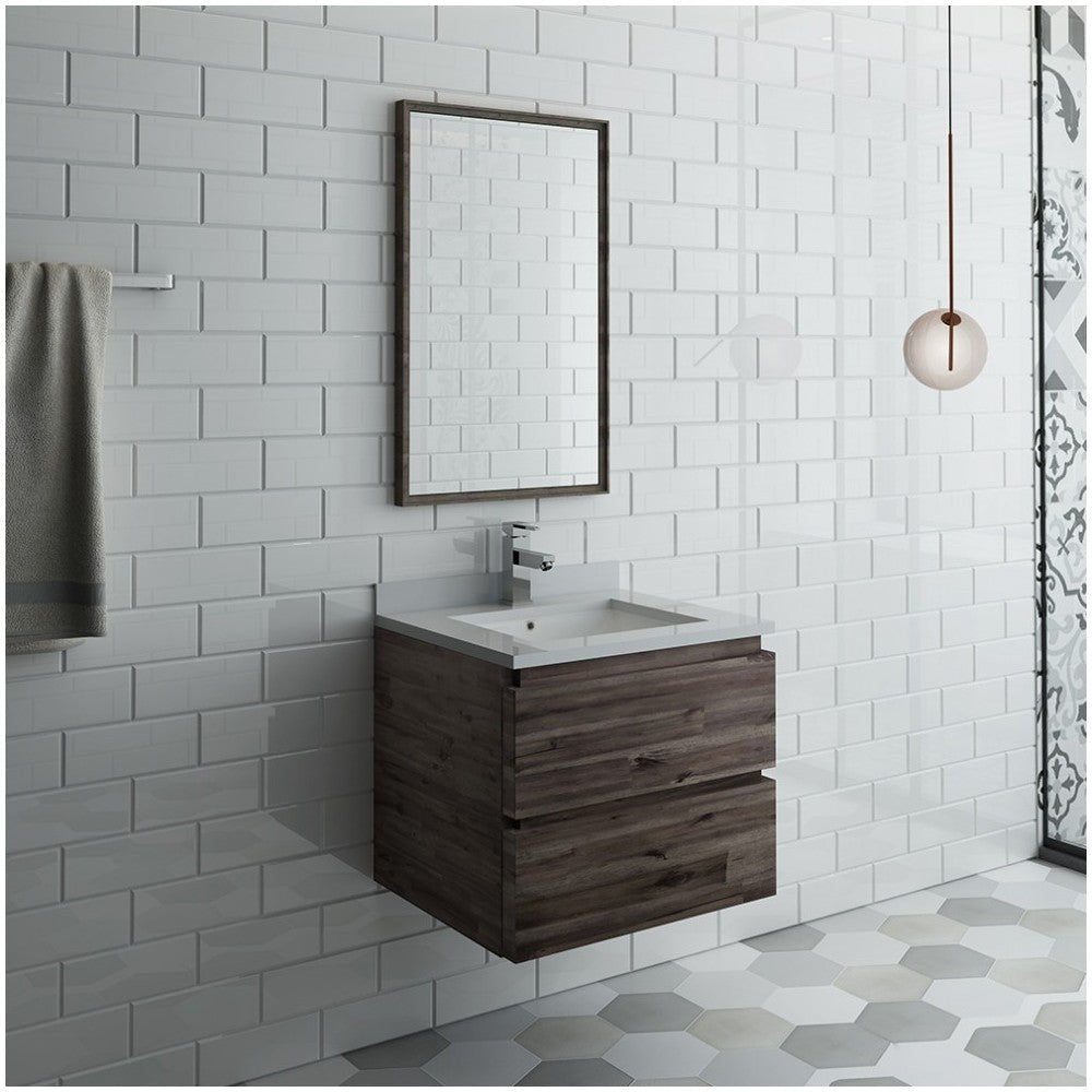 Fresca Formosa 24" Wall Hung Modern Bathroom Vanity w/ Mirror