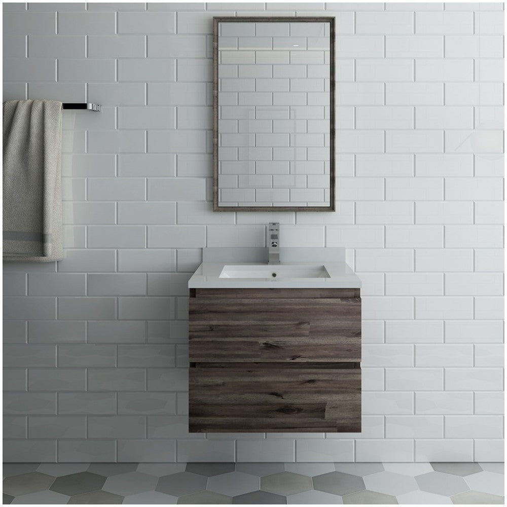 Fresca Formosa 24" Wall Hung Modern Bathroom Vanity w/ Mirror