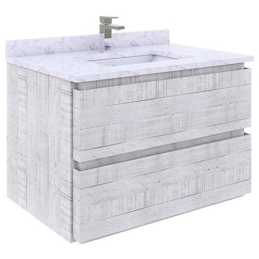 Fresca Formosa 29" Wall Hung Modern Bathroom Cabinet in Rustic White
