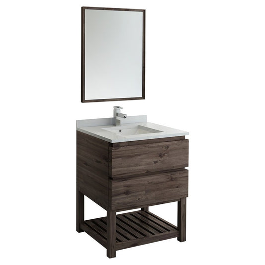 Fresca Formosa 30" Floor Standing Modern Bathroom Vanity w/ Open Bottom & Mirror