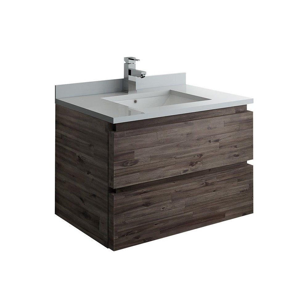 Fresca Formosa 30" Wall Hung Modern Bathroom Cabinet w/ Top & Sink
