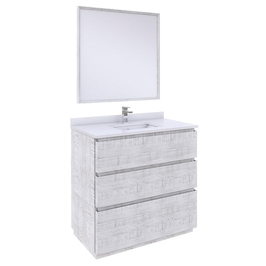 Fresca Formosa 36" Floor Standing Modern Bathroom Vanity in Rustic White