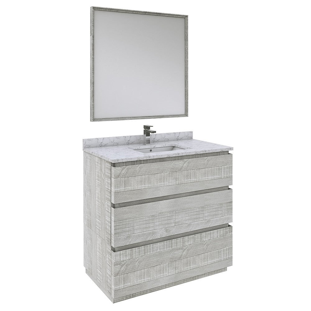 Fresca Formosa 36" Floor Standing Modern Bathroom Vanity w/ Mirror in Ash