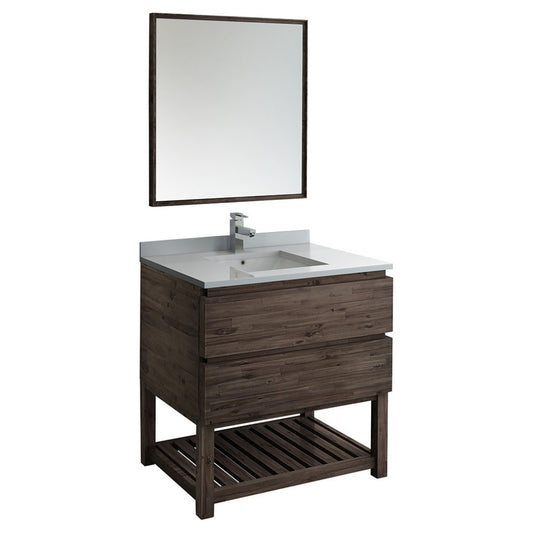 Fresca Formosa 36" Floor Standing Modern Bathroom Vanity w/ Open Bottom & Mirror